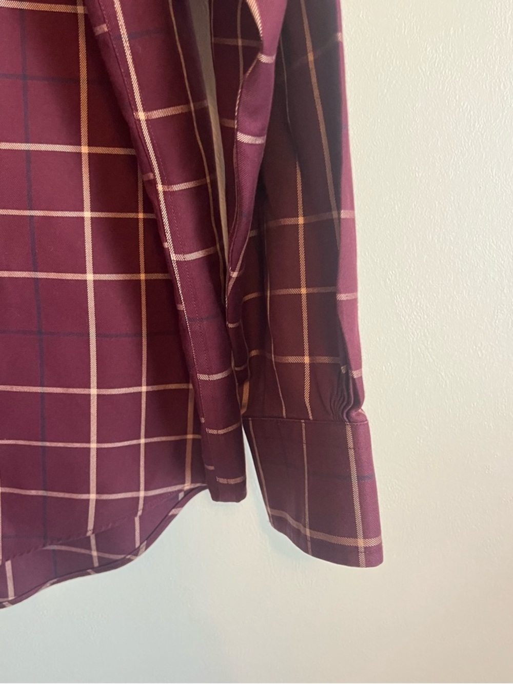 Brooks Brothers Burgundy Windowpane Long-Sleeve Dress Shirt - Picture 3 of 5